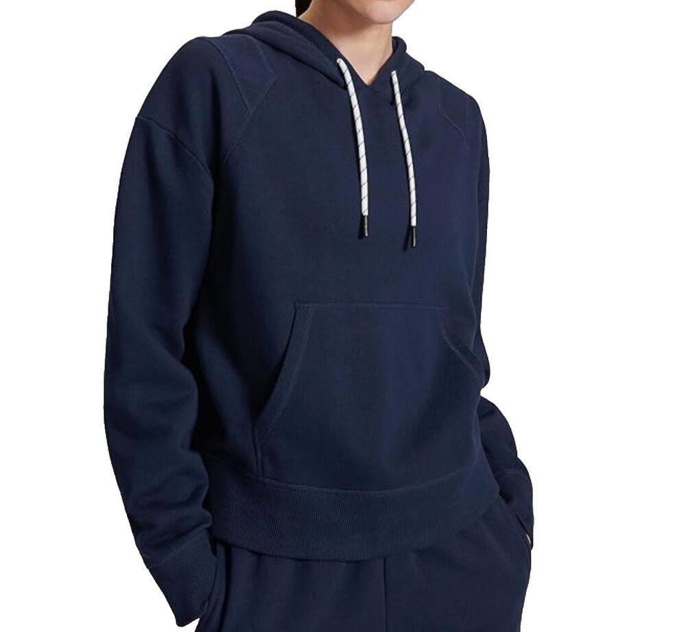 Peloton Womens M Navy Hooded Sweatshirt Logo Fitness Training Pullover Athletic